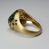 Large Real Black Diamond Cluster Ring
