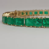 Graduated Colombian Baguette Emerald Tennis Bracelet - 23 Ct