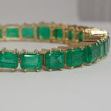 Graduated Colombian Baguette Emerald Tennis Bracelet - 23 Ct