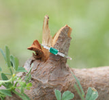 Dainty East-West Genuine Emerald Engagement Ring