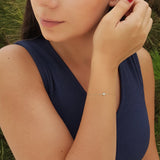 Dainty Diamond Bezel Bracelet – Genuine Solitaire Diamond Bracelet