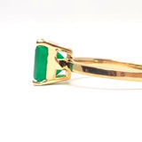 Natural Princess Cut Colombian Emerald Engagement Ring