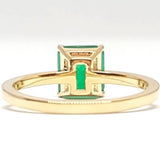 Natural Princess Cut Colombian Emerald Engagement Ring