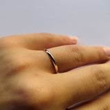 2 mm Simple Stacking Gold Dome Wedding Band