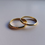 2 mm Simple Stacking Gold Dome Wedding Band