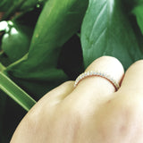 Three-Sided 2.5 mm Pave Diamond Dome Ring – Unique Natural Diamond Wedding Band