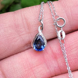 Sapphire Necklace, Ruby Necklace, or Emerald Necklace  "Tear Drops"