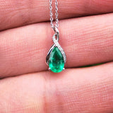 Sapphire Necklace, Ruby Necklace, or Emerald Necklace  "Tear Drops"