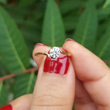 Wavy Diamond Twin Solitaire Engagement Rings Set – GIA Certified