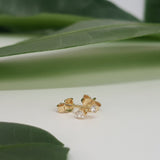 Simple Minimalistic Diamond Stud Earrings - Four-Prong Closed Housing