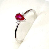 Dainty Natural Ruby and Diamond Engagement Ring