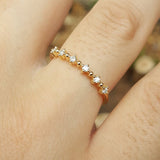 Vintage Eternity Diamond Ring "Moon and Sun"