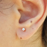 Handcrafted Six-Prong Diamond Stud Earrings - Timeless Vintage Elegance