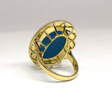 Vintage Genuine Large Sleeping Beauty Turquoise Statement Ring