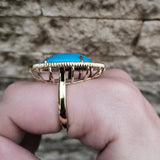 Vintage Genuine Large Sleeping Beauty Turquoise Statement Ring