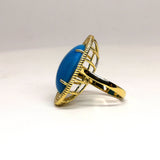 Vintage Genuine Large Sleeping Beauty Turquoise Statement Ring
