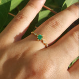 Vintage Art Deco Princess Emerald Engagement Ring