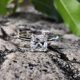 Princess Cut Moissanite Solitaire Engagement Ring