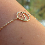 Initial Bracelet - Solid 18k Gold Letter - Personalized Jewelry