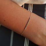 Minimalistic Black Diamond Bar Bracelet