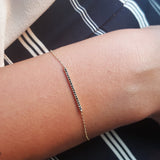 Minimalistic Black Diamond Bar Bracelet