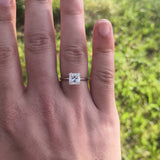 Princess Cut Moissanite Solitaire Engagement Ring