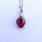 Sapphire Necklace, Ruby Necklace, or Emerald Necklace  "Tear Drops"