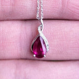 Sapphire Necklace, Ruby Necklace, or Emerald Necklace  "Tear Drops"