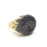 Large Real Black Diamond Cluster Ring