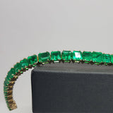 Graduated Colombian Baguette Emerald Tennis Bracelet - 23 Ct