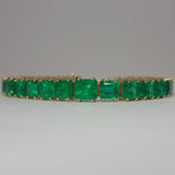 Graduated Colombian Baguette Emerald Tennis Bracelet - 23 Ct