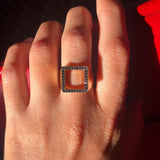 Square Black Diamond Ring