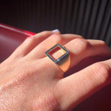 Square Black Diamond Ring
