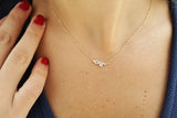 Dainty Genuine Diamond Cluster Necklace