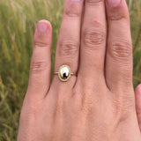 Textured Oval Shape Gold Ring