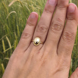 Textured Oval Shape Gold Ring