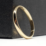 2 mm Simple Stacking Gold Dome Wedding Band