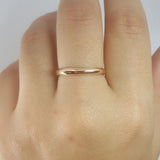 Solid 3 mm Gold Dome Engraved Wedding Band for Couples