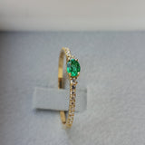 Emerald Engagement Ring - Dainty & Vintage