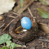 Genuine Oval Sleeping Beauty Turquoise Engagement Ring