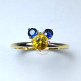 Yellow & Blue Sapphire September Birthstone Engagement Ring