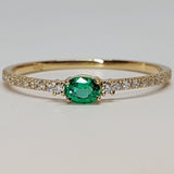 Emerald Engagement Ring - Dainty & Vintage