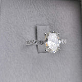Oval Moissanite Solitaire Engagement Ring with a matching Natural Diamond Wedding Band