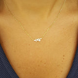 Dainty Genuine Diamond Cluster Necklace