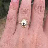 Textured Oval Shape Gold Ring