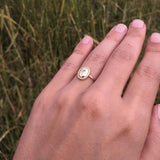 Textured Oval Shape Gold Ring