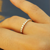 Diamond Wedding Band - Stackable French Pave Eternity Ring - Minimalist Bridal Ring