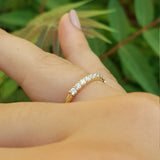 Diamond Wedding Band - Stackable French Pave Eternity Ring - Minimalist Bridal Ring