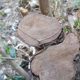 Sapphire Solitaire Necklace - 3mm Natural Round Blue Sapphire Pendant - Solid 18k Gold Necklace