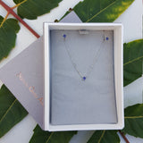 Natural Floating Blue Sapphire Stud Earrings – Minimalist Dainty Jewelry